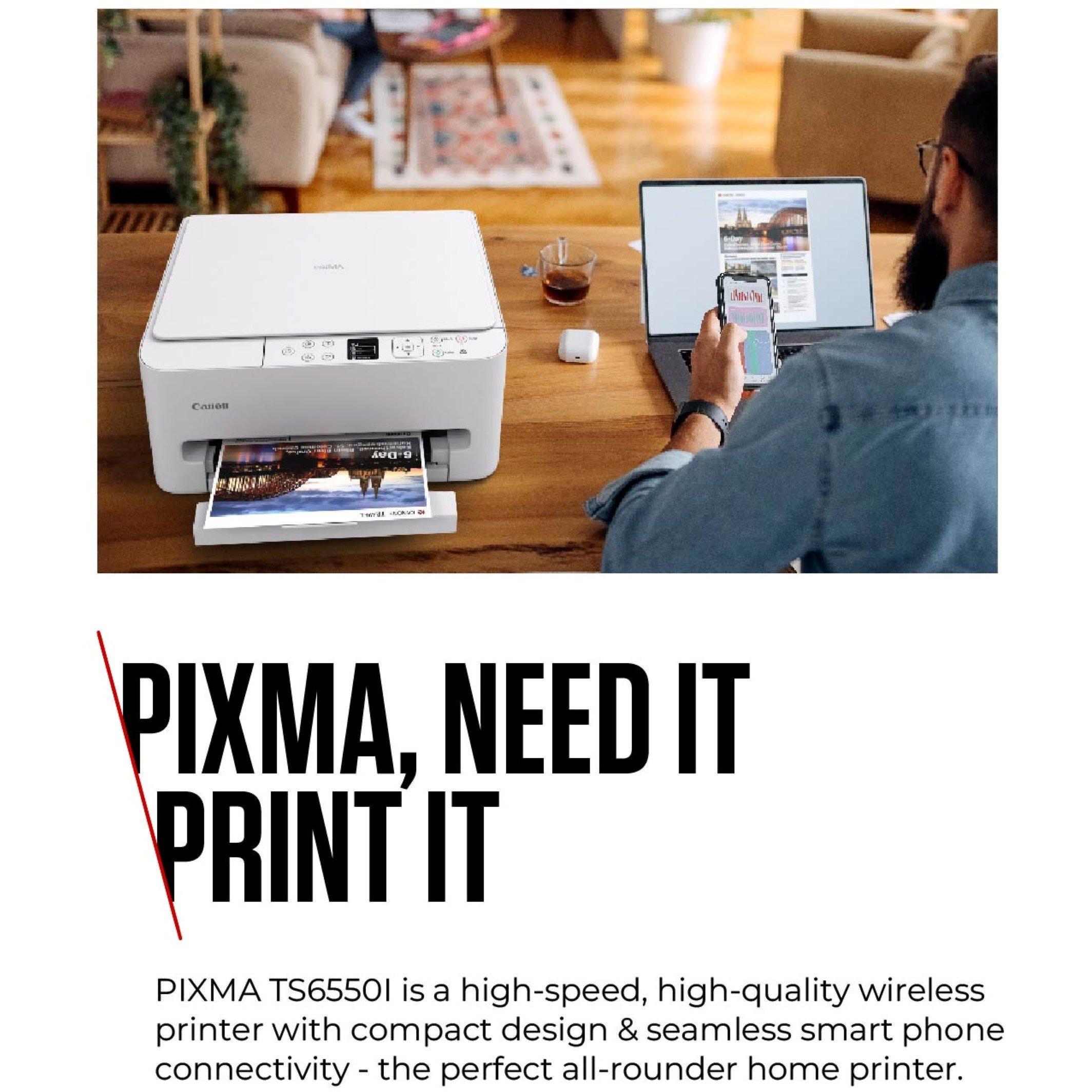 Wit - Canon - Canon Pixma TS6550I Sleek and Compact Multifunction printer - 3