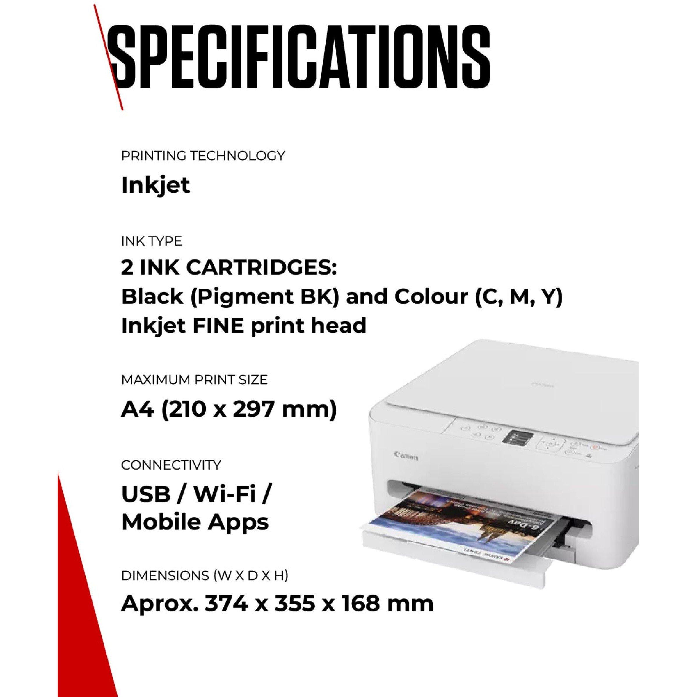 Wit - Canon - Canon Pixma TS6550I Sleek and Compact Multifunction printer - 6