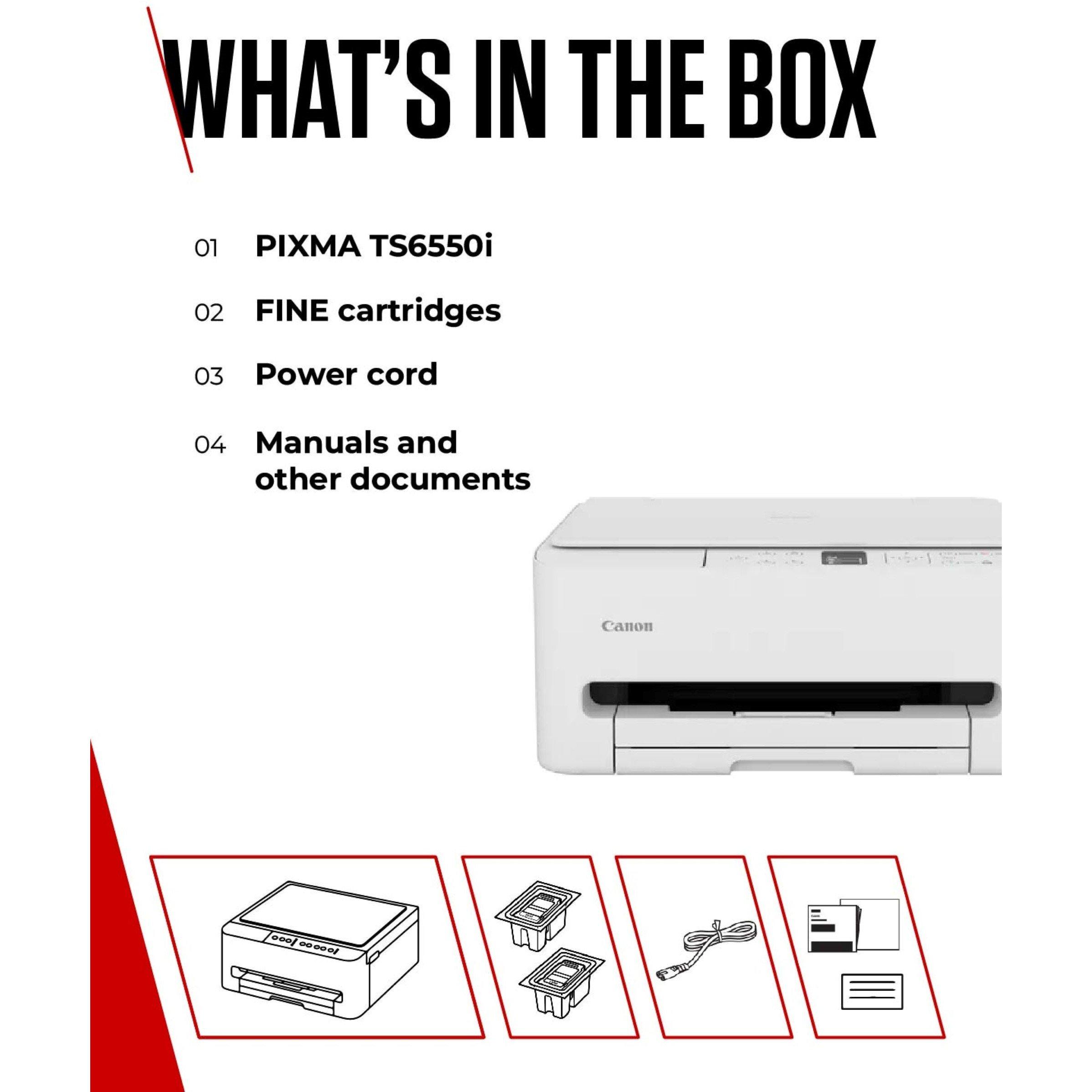Wit - Canon - Canon Pixma TS6550I Sleek and Compact Multifunction printer - 7