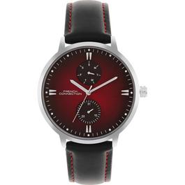 French Connection Connection Men Printed Dial & Leather Straps Analogue Watch