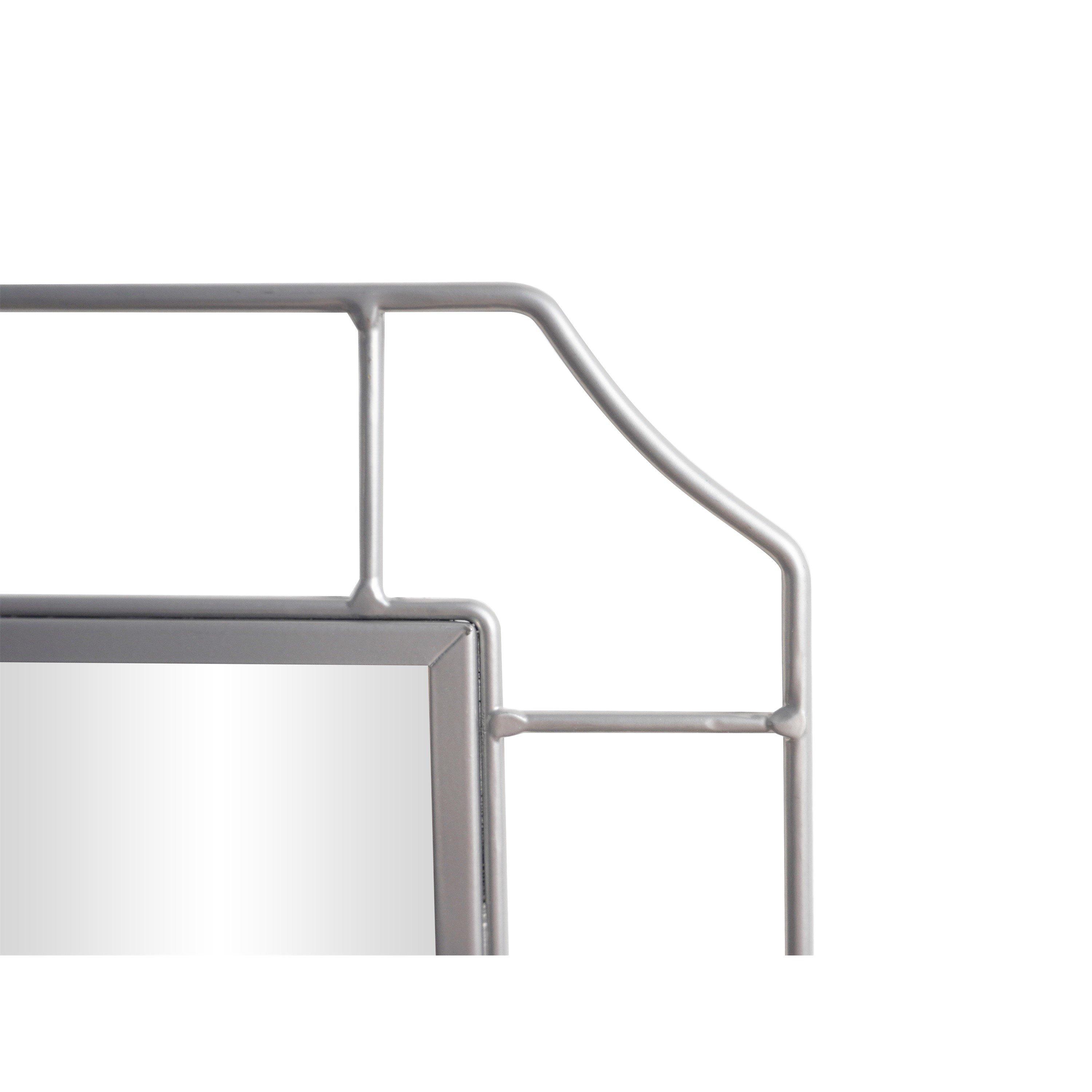 Silver - Nestwell - Allen Art Deco Style Metal Wall Mirror - 3