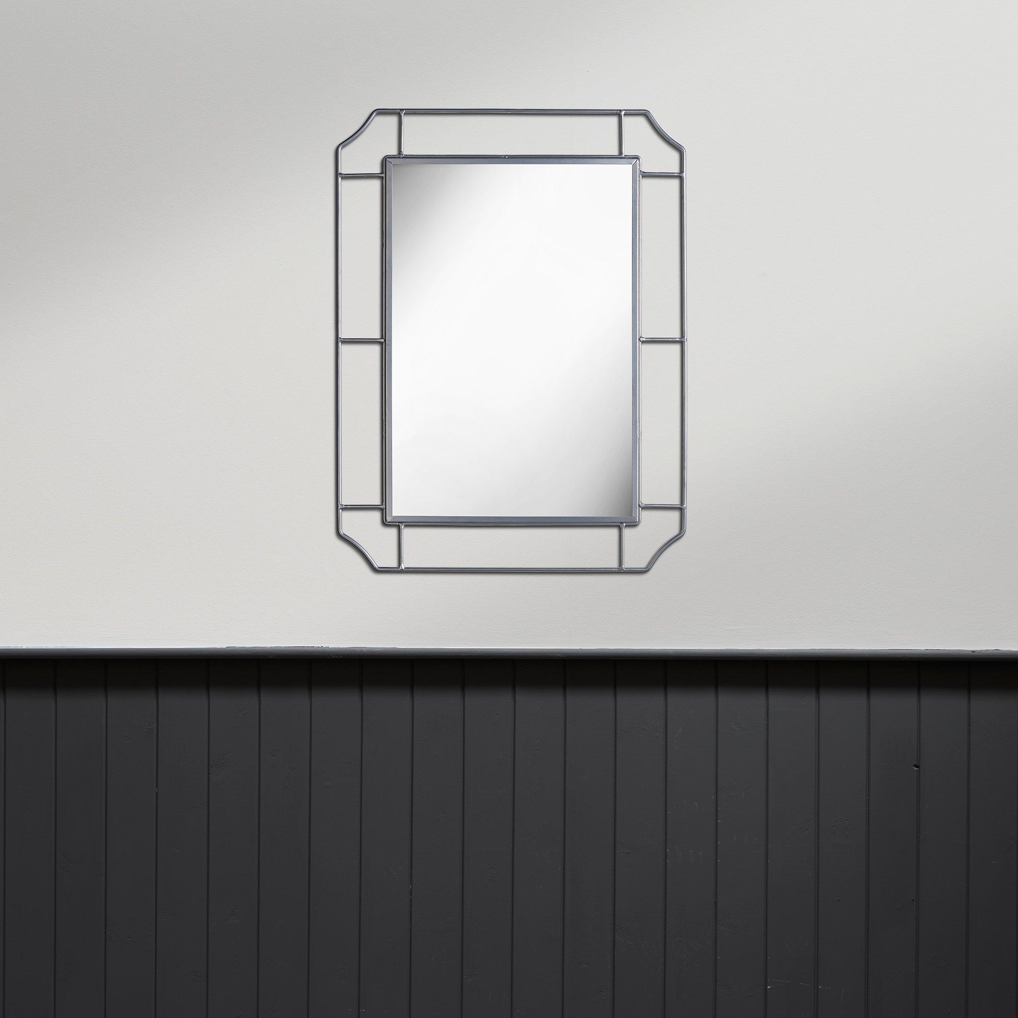 Silver - Nestwell - Allen Art Deco Style Metal Wall Mirror - 4