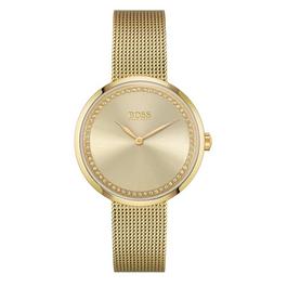 Boss Ladies BOSS Praise Gold IP Mesh Strap Watch