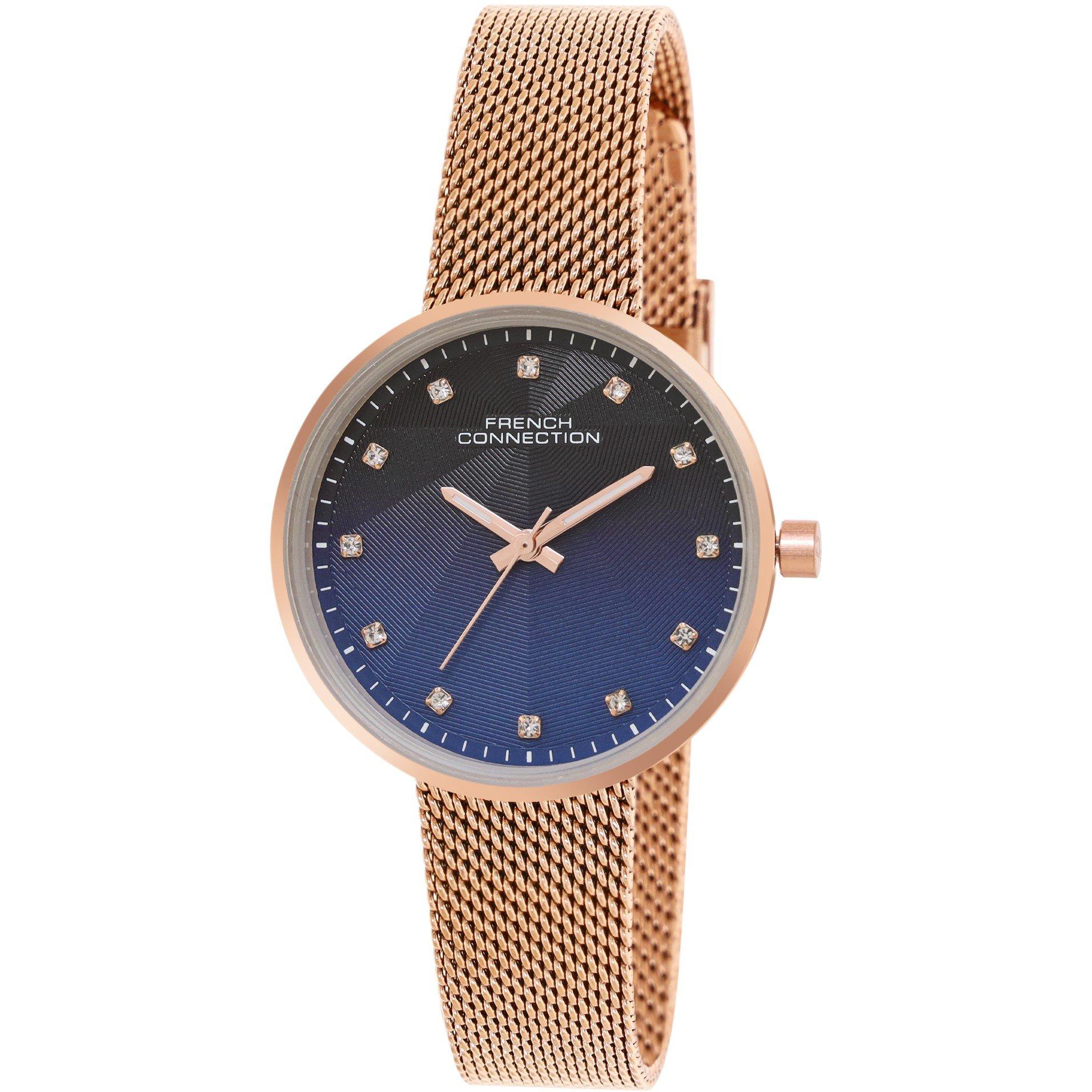 Blu - French Connection - connection Dawnlight Dark Blue-Royal Blue Round Dial Womens Analogue Watch - 2