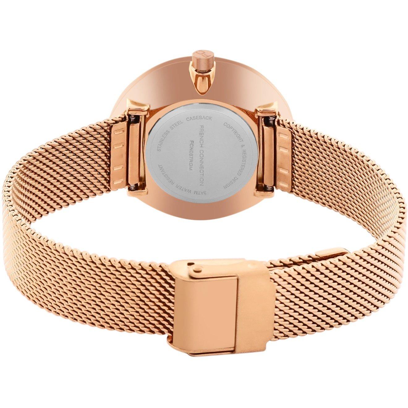 Blu - French Connection - connection Dawnlight Dark Blue-Royal Blue Round Dial Womens Analogue Watch - 3