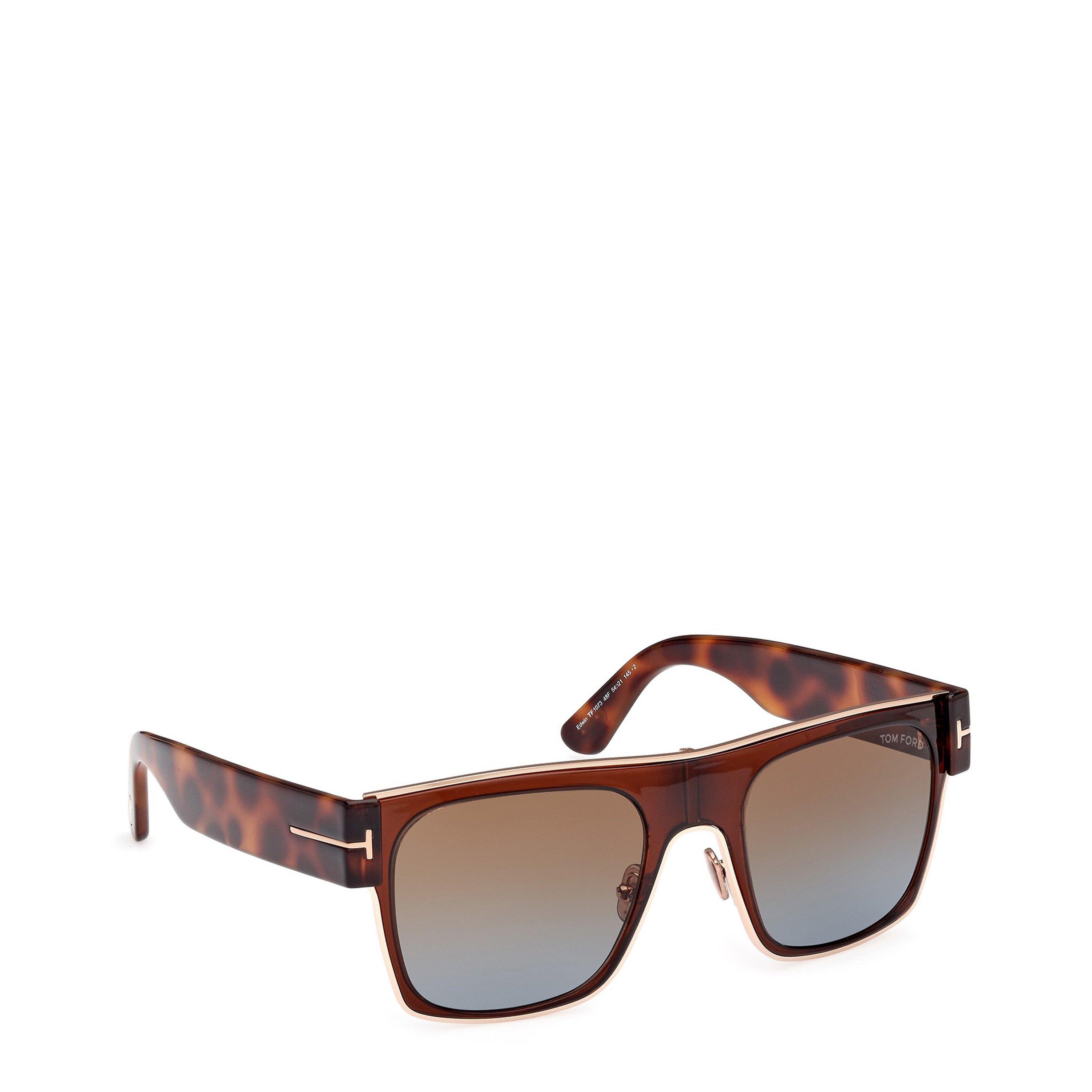 Brown/Brown - Tom Ford - Edwin Tf Ft10735448f 42 Sunglasses - 9