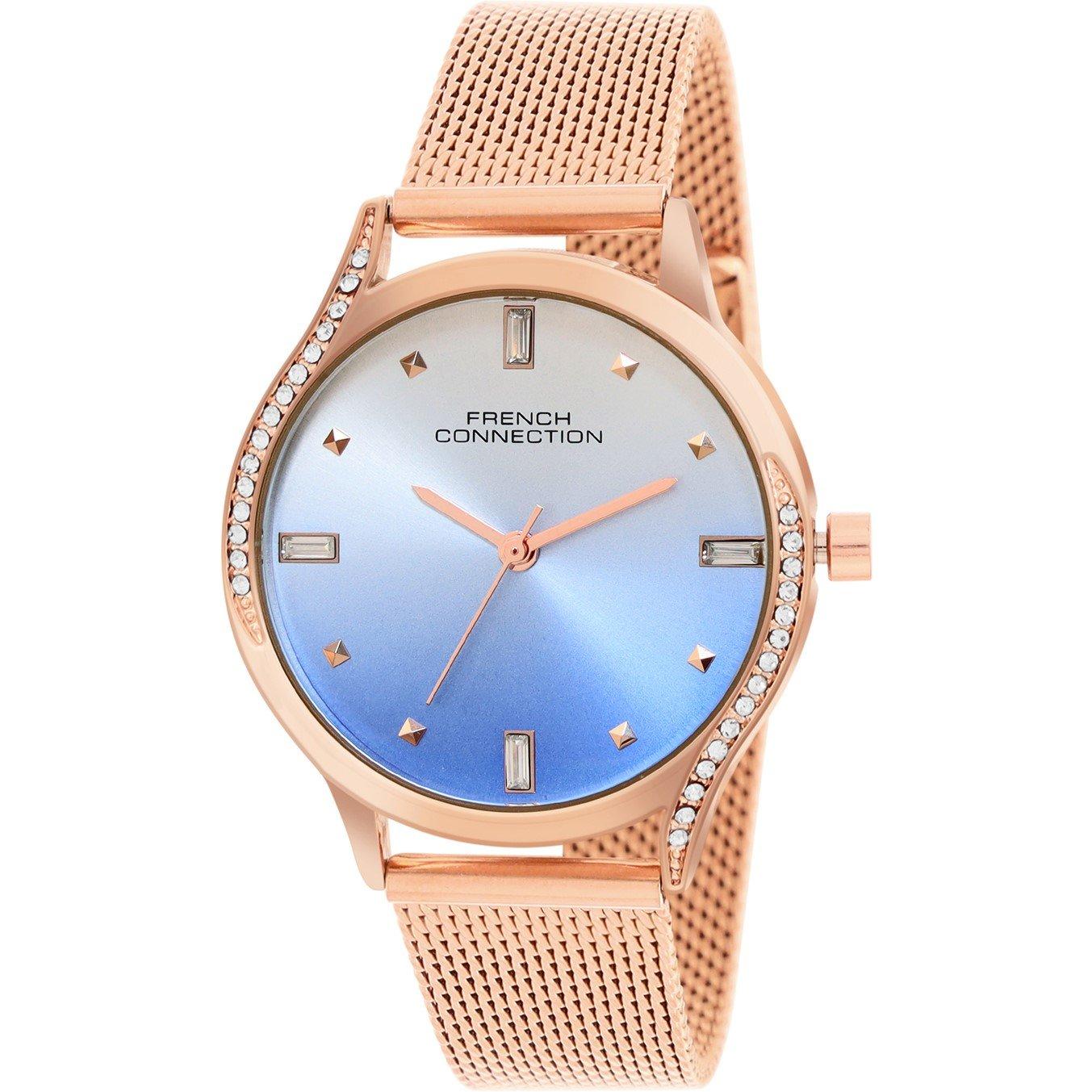 Himmelblå-Sølv - French Connection - connection Atelier Round Dial Womens Analogue Watch - 2