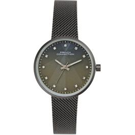 French Connection connection Dawnlight Gun-Green Round Dial Womens Analogue Watch