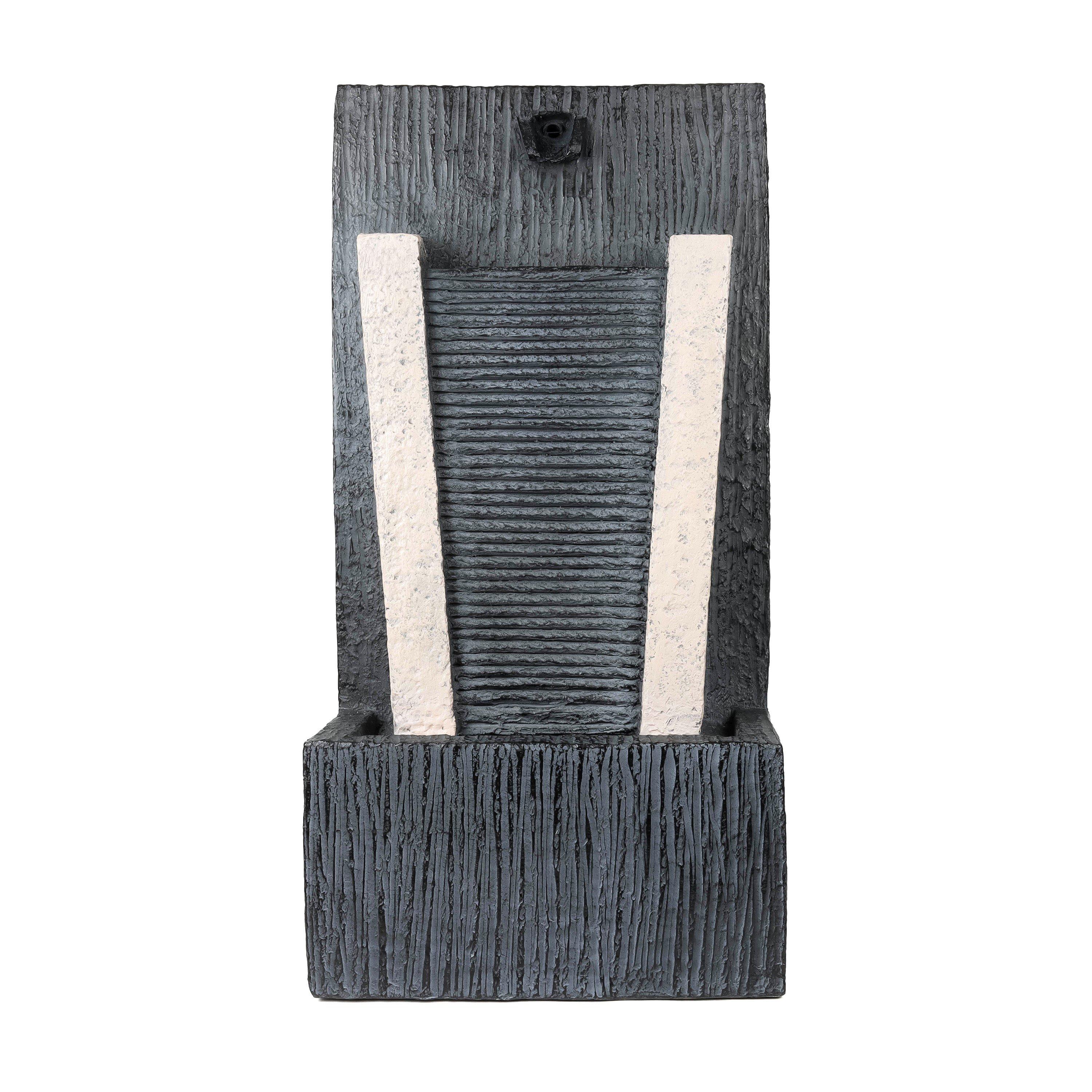 Grey - Streetwize - Solar Water Feature - Stone Column Water Fountain - 1