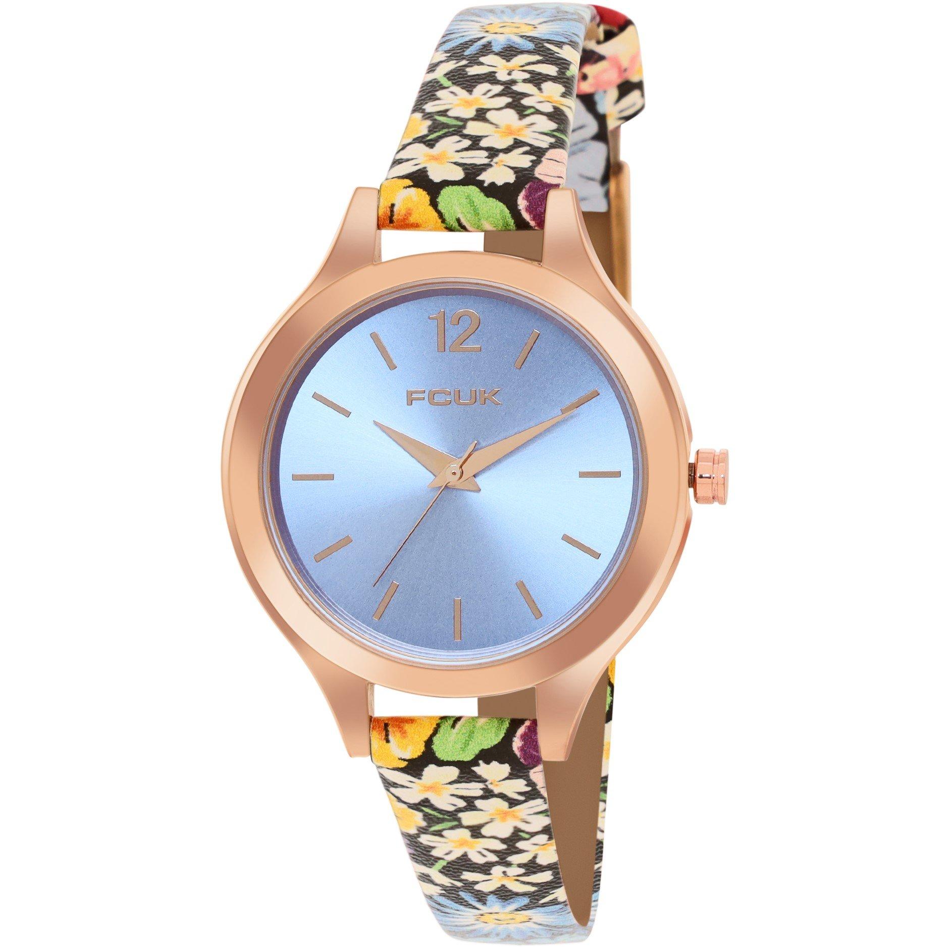 Sky Blue - FCUK - Floral Printed Strap Womens Watch - 2