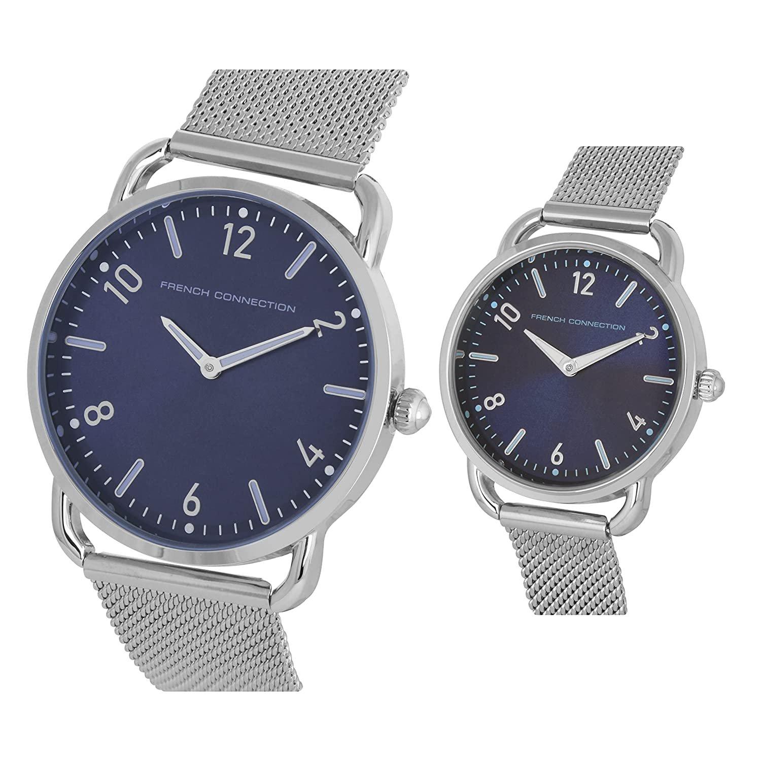 Azul Marinho - French Connection - Connection Analog Blue Dial Pair Watch - 2
