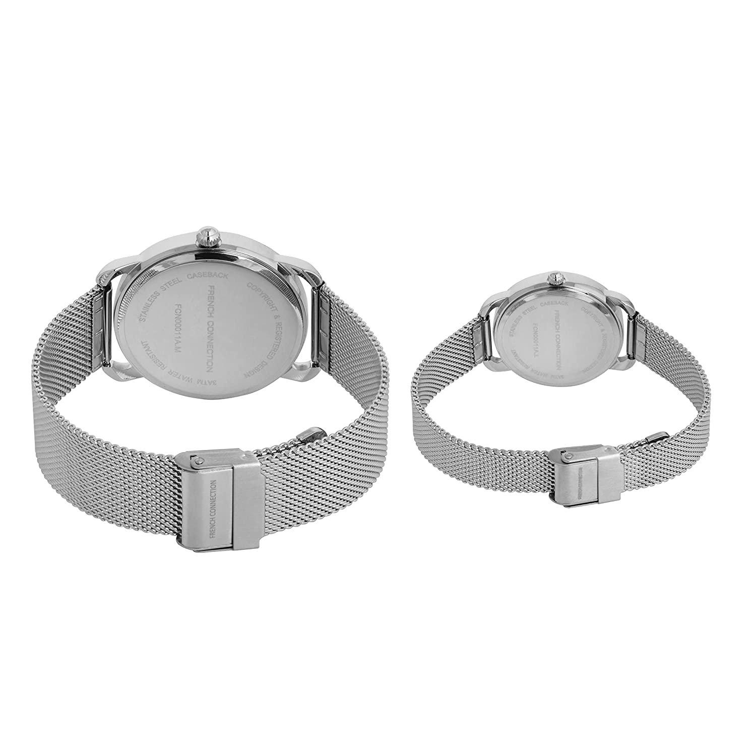 Azul Marinho - French Connection - Connection Analog Blue Dial Pair Watch - 3