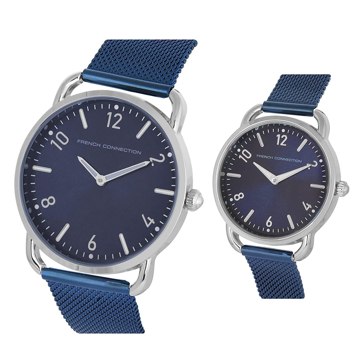 Blå - French Connection - Connection Analog Blue Dial Pair Watch - 2