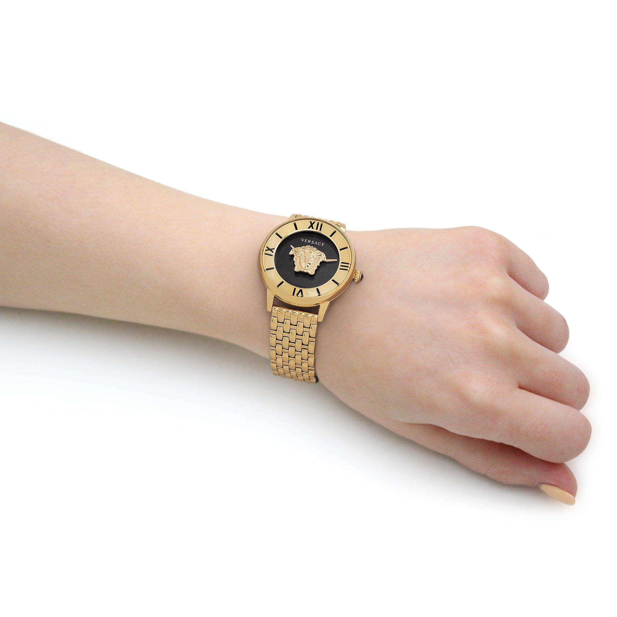 Gold/Black - Versace - Women's Medusa Analogue Quartz Watches - 5
