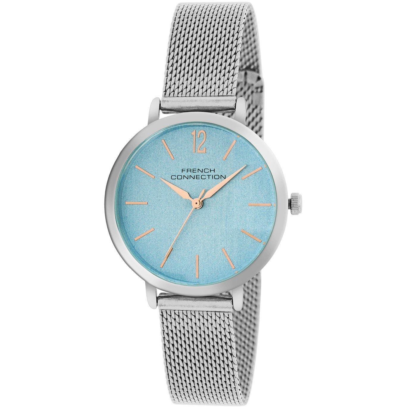 Sky Blue - French Connection - French Connection Silver Case Round Shape Silver Strap Quartz Watch - 2