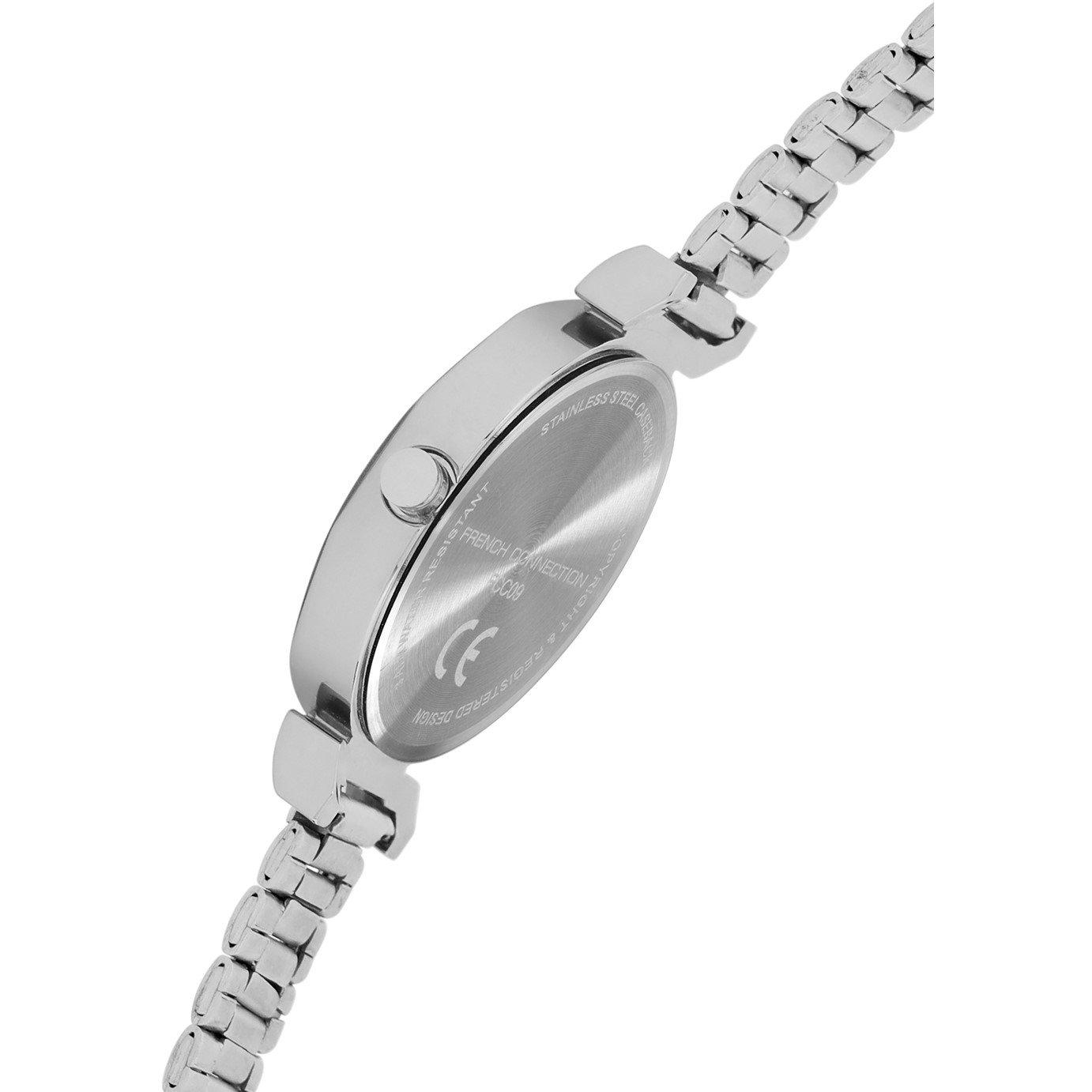White - French Connection - French Connection Silver Case Round Shape Silver Strap Quartz Watch - 5