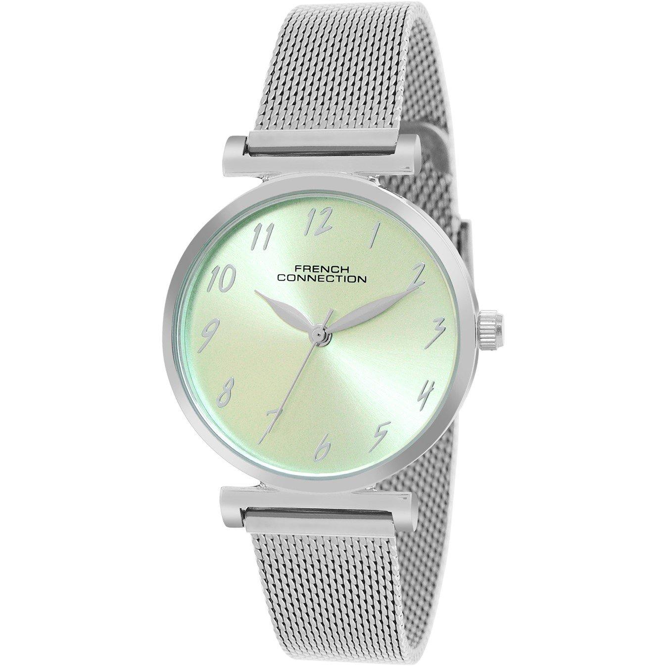 Sea Green - French Connection - French Connection Silver Case Round Shape Silver Strap Quartz Watch - 2