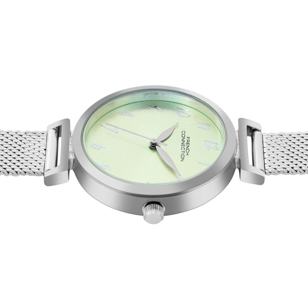 Sea Green - French Connection - French Connection Silver Case Round Shape Silver Strap Quartz Watch - 3