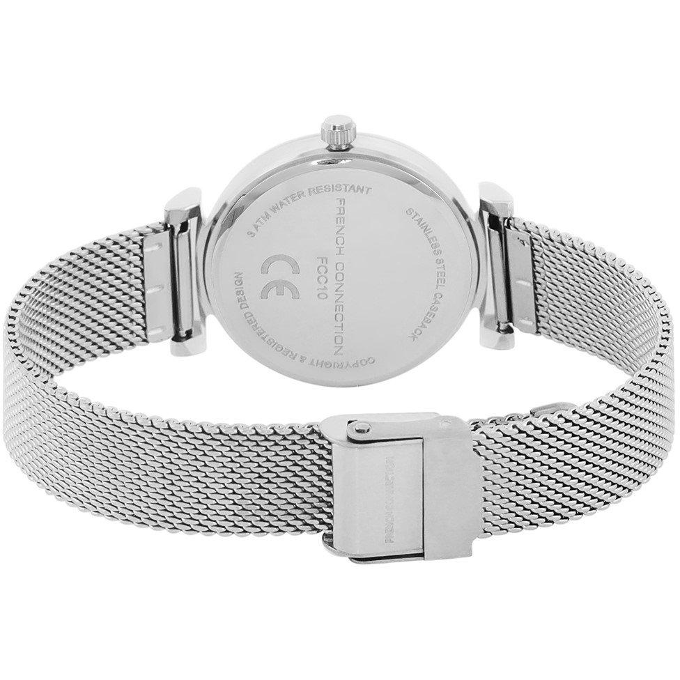 Sea Green - French Connection - French Connection Silver Case Round Shape Silver Strap Quartz Watch - 4