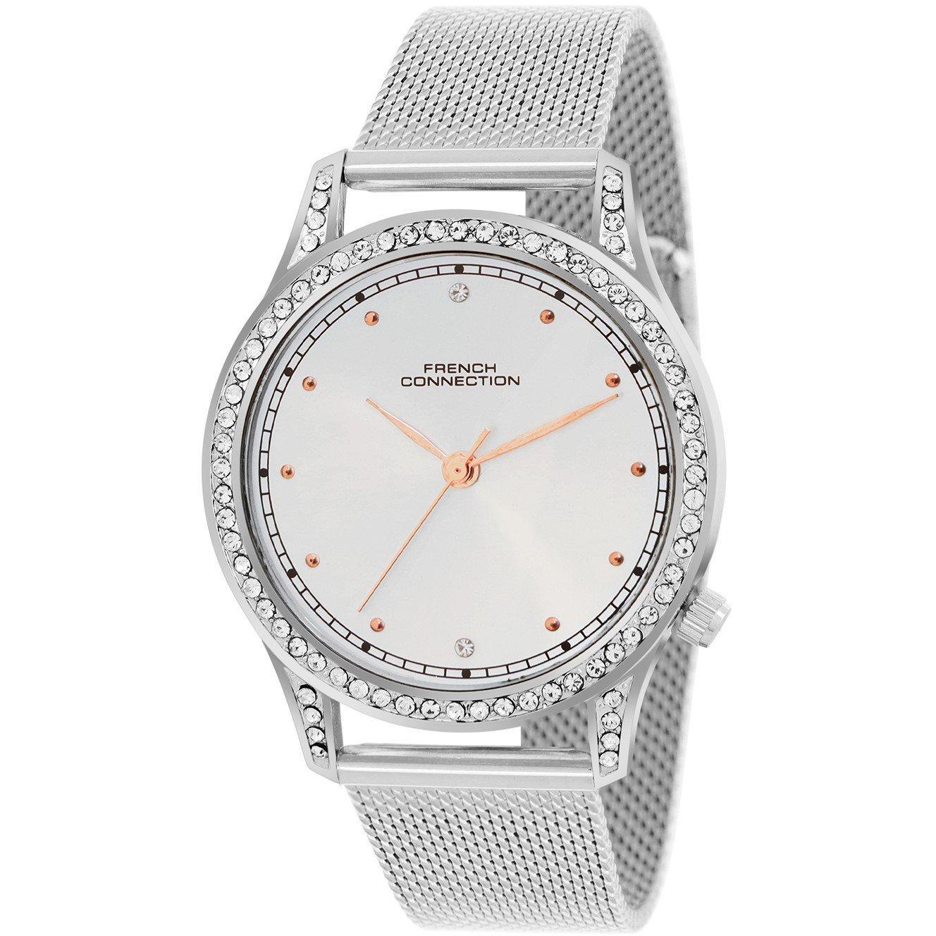 Wit - French Connection - Silver Case Round Shape Silver Strap Quartz Watch - 2