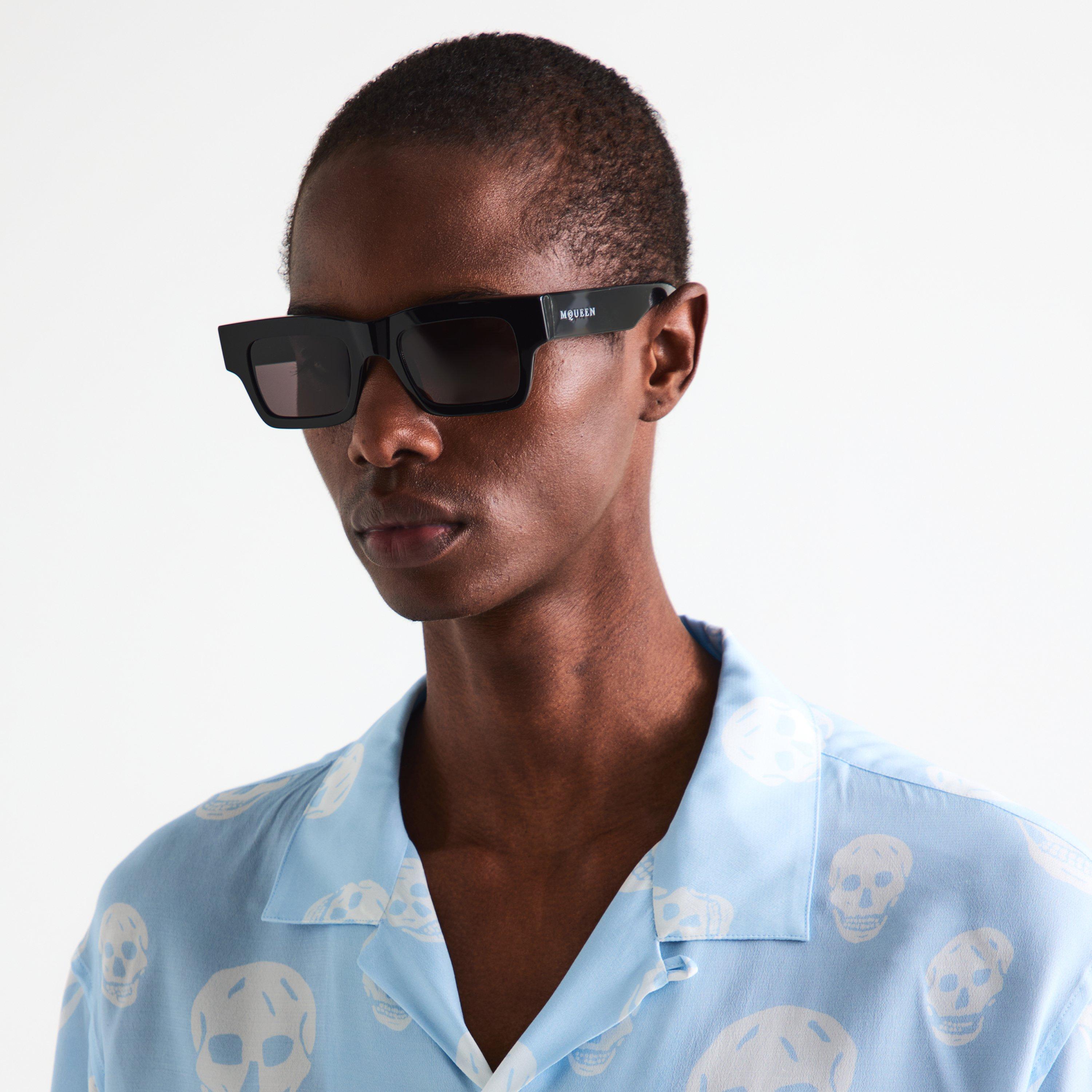 Black - Alexander McQueen - Alex S Rectangle Sun Sn00 - 3