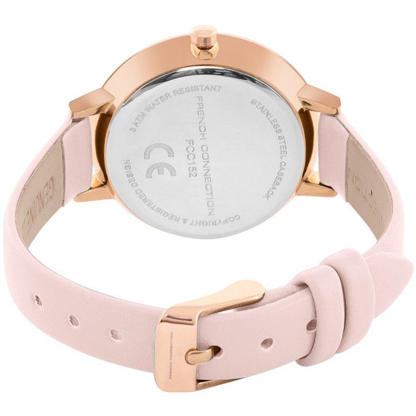 Rose Gold - French Connection - French Connection Rose Case Round Shape Pink Strap Quartz Watch - 4