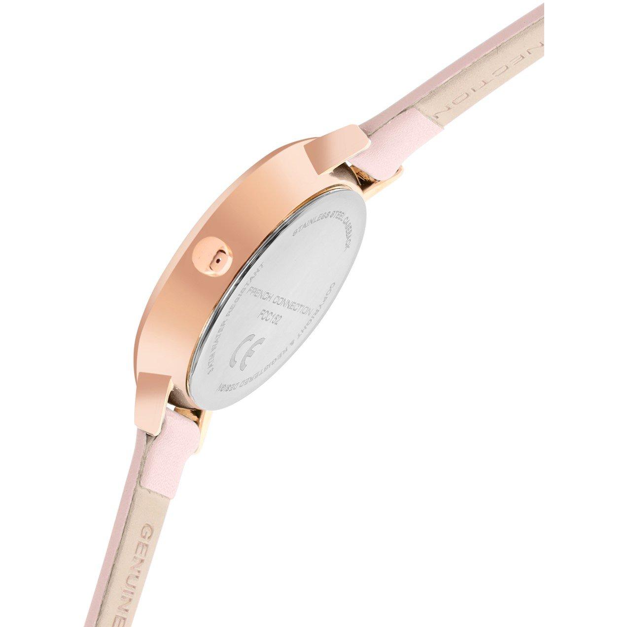 Rose Gold - French Connection - French Connection Rose Case Round Shape Pink Strap Quartz Watch - 5