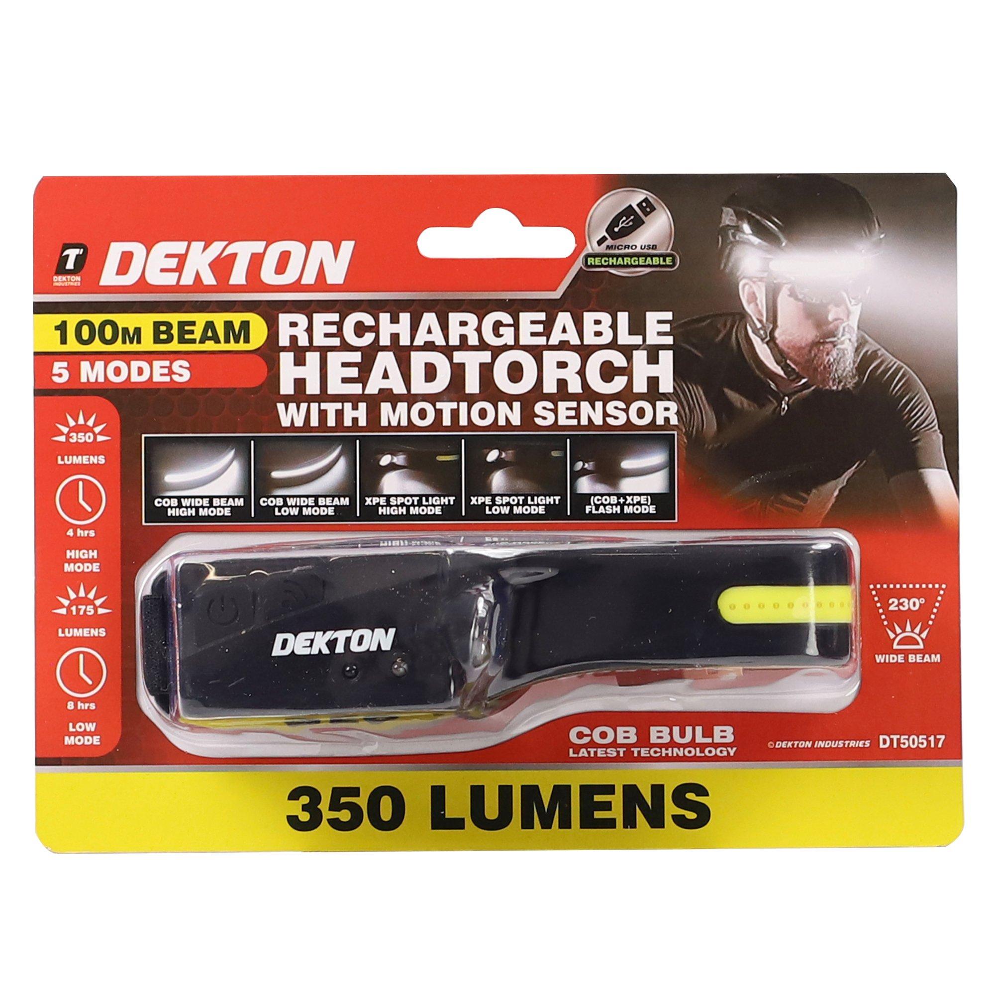 Black - Dekton - Dekton Pro Light Rechargeable Head Torch - 2
