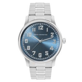 French Connection French Connection Silver Case Round Shape Silver Strap Quartz Watch