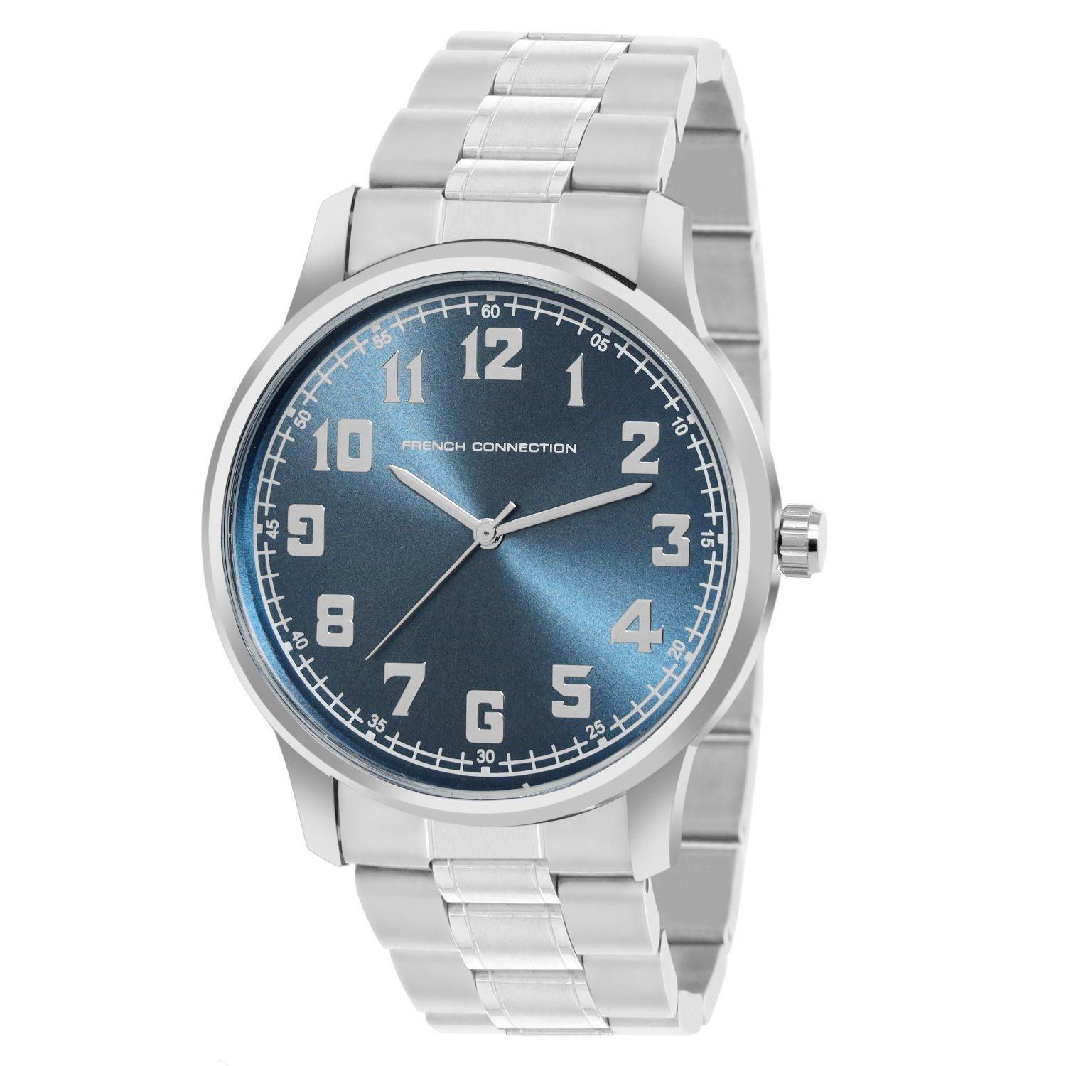 Teal Blue - French Connection - French Connection Silver Case Round Shape Silver Strap Quartz Watch - 2