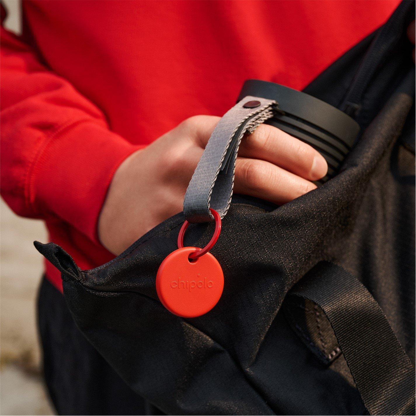 Red - Chipolo - POP Tracking tag compatible with Apple Find My or Googles Find My Device - 3