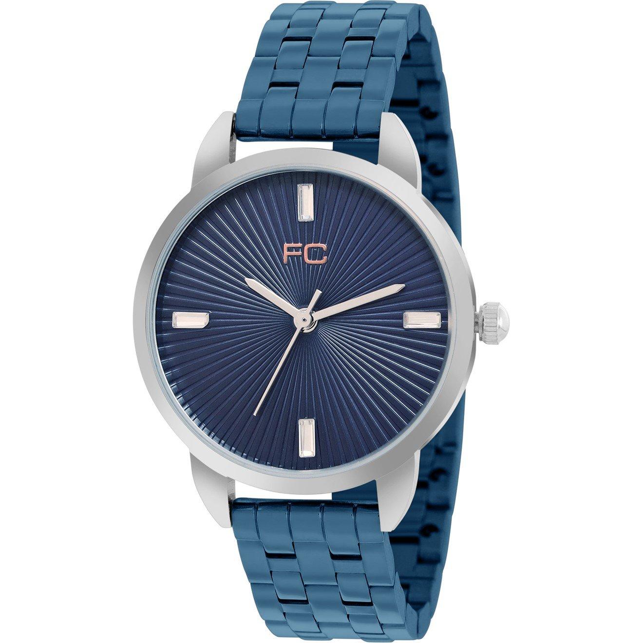 Blue - French Connection - French Connection Silver Case Round Shape Silver Strap Quartz Watch - 2