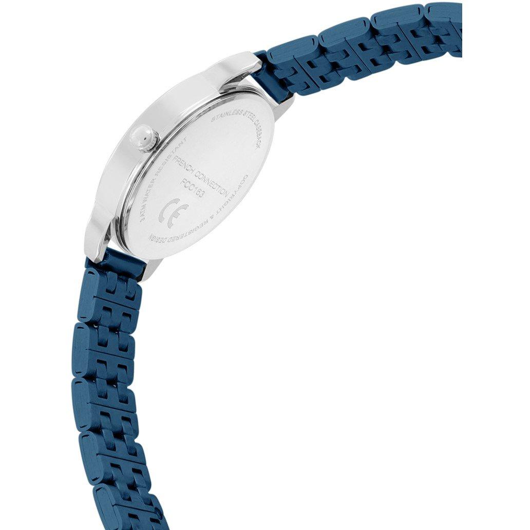 Blue - French Connection - French Connection Silver Case Round Shape Silver Strap Quartz Watch - 5