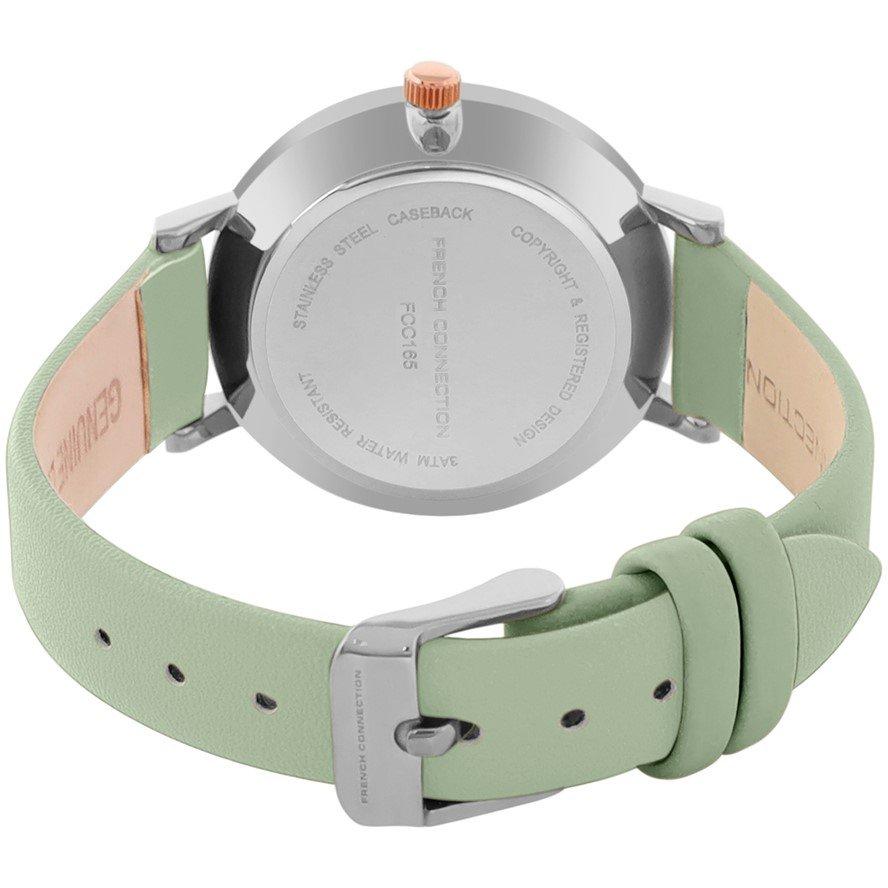 Sea Green - French Connection - French Connection Silver Case Round Shape Sea Green Strap Quartz Watch - 4