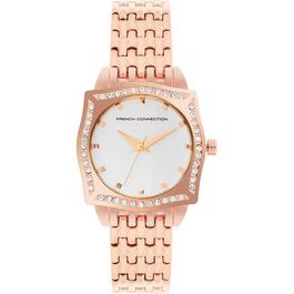 French Connection French Connection Rose Case Square Shape Rose Strap Quartz Watch