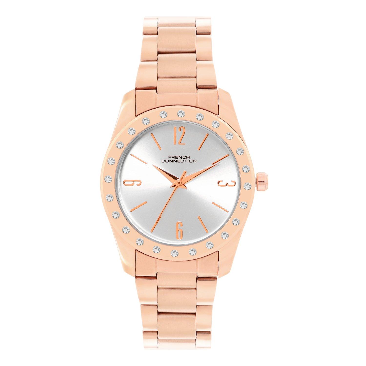 French Connection French Connection Rose Case Round Shape Rose Strap Quartz Watch