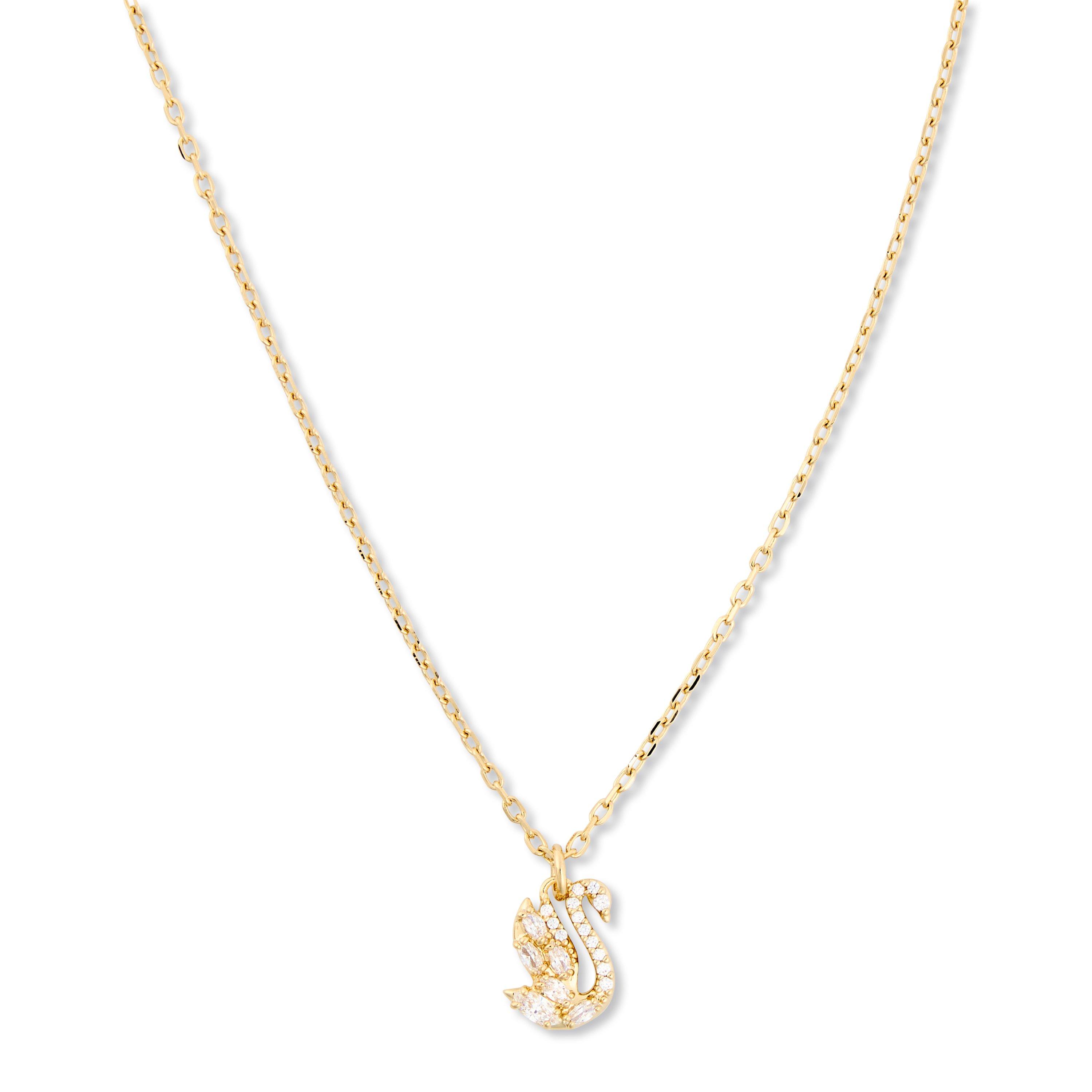 Swarovski Swan Pendant Mixed Cuts Swan White 18K Gold Finish - Image 3