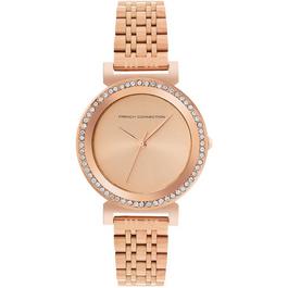 French Connection French Connection Rose Case Round Shape Rose Strap Quartz Watch