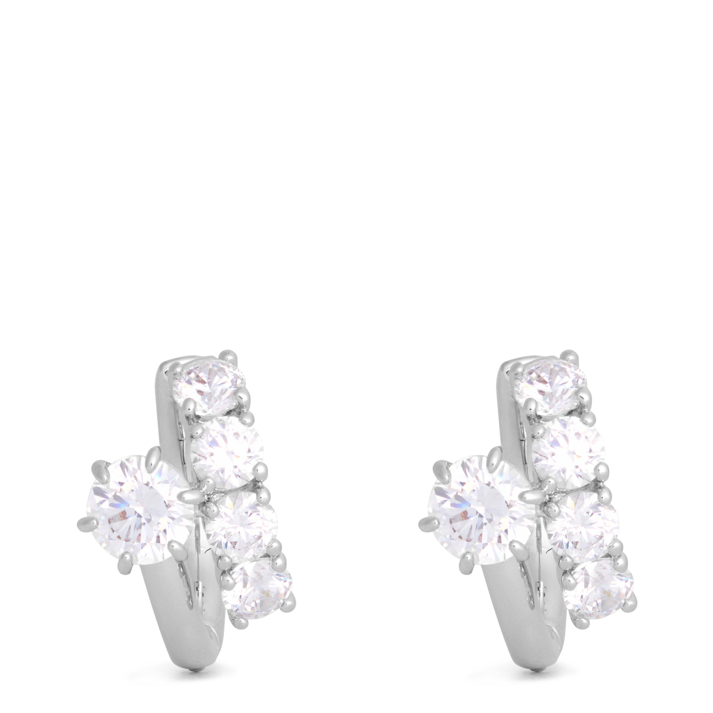 Silver Crystal - Swarovski - Matrix Hoop Earrings - 1