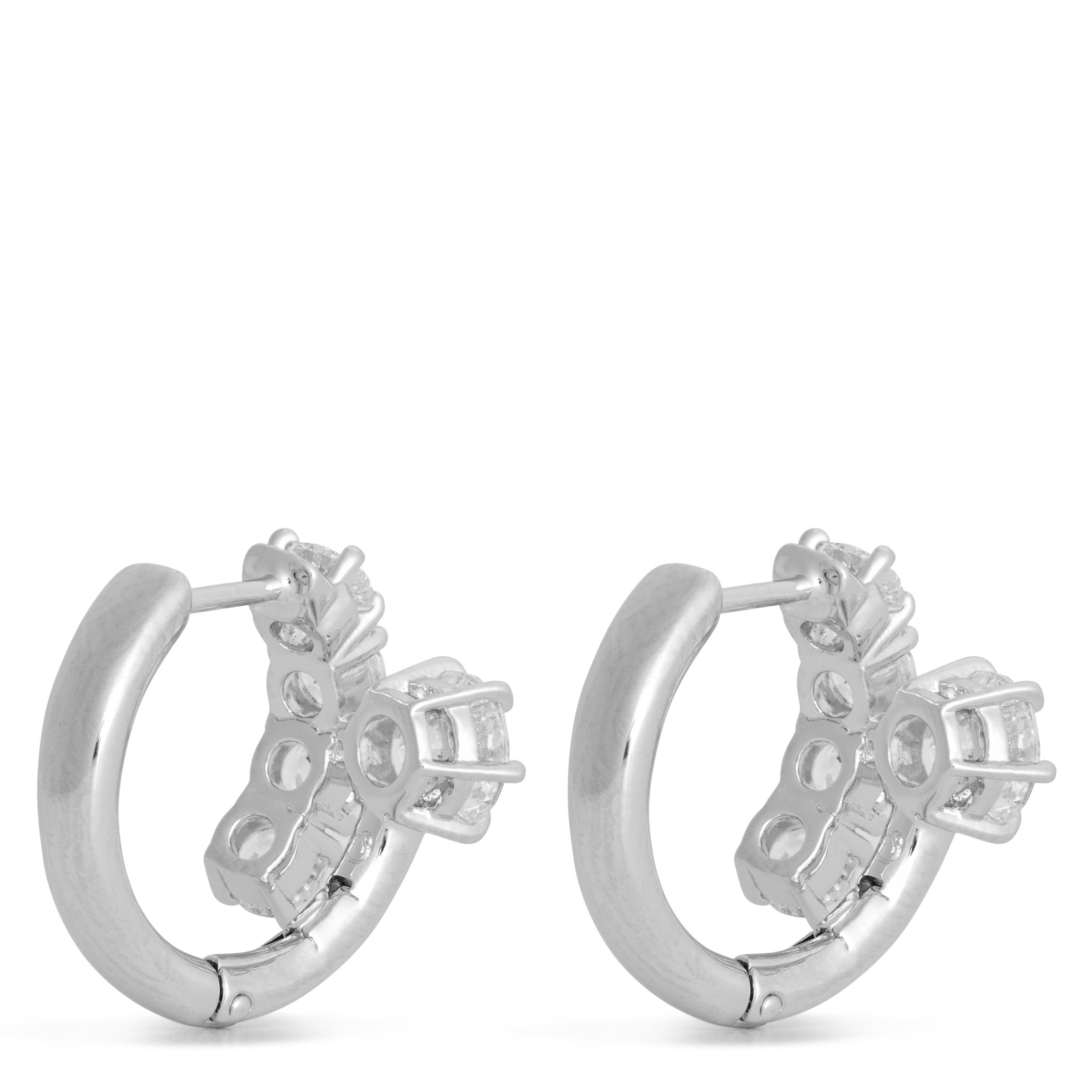 Silver Crystal - Swarovski - Matrix Hoop Earrings - 2