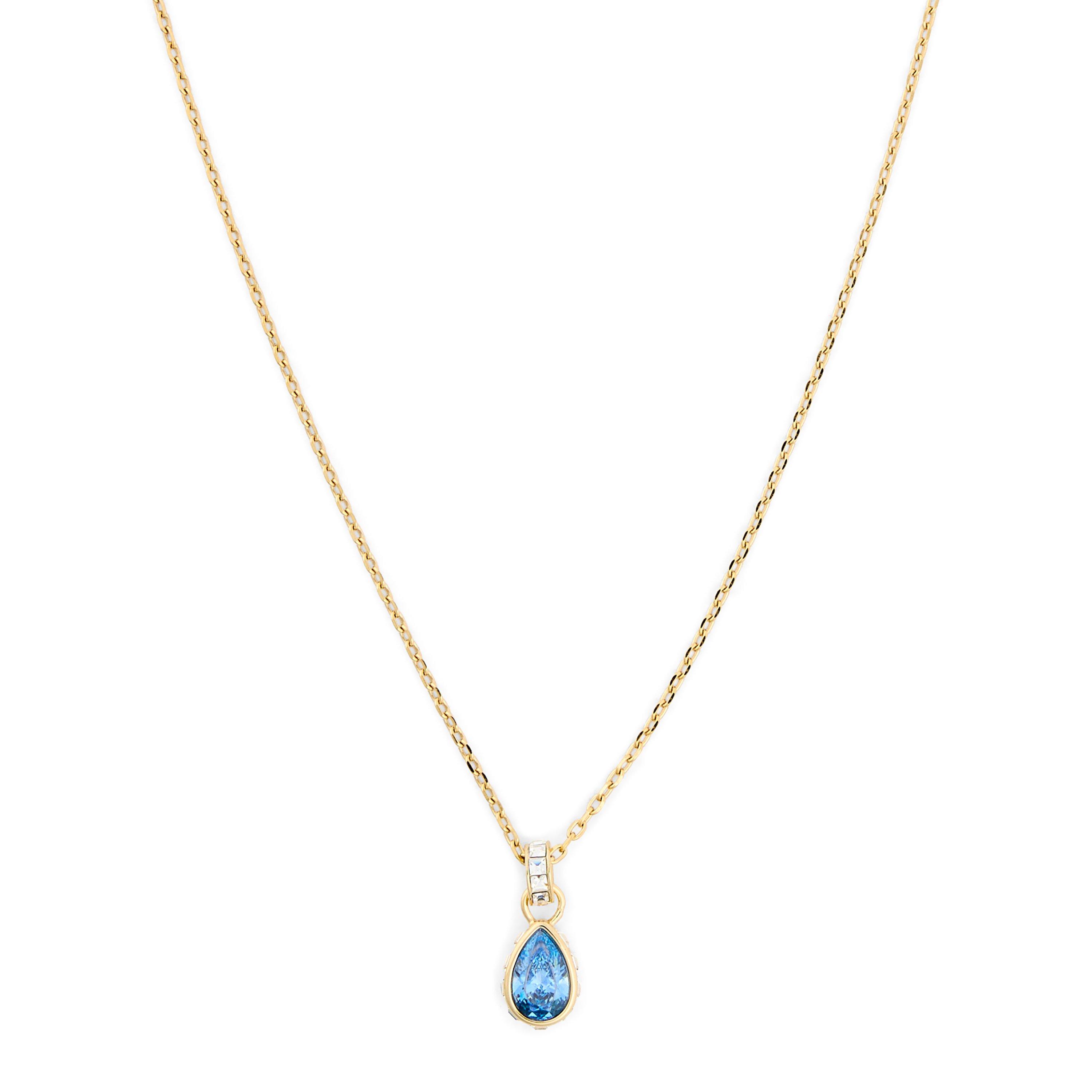 Gold Blue - Swarovski - Chroma Gold Pendant Necklace - 1