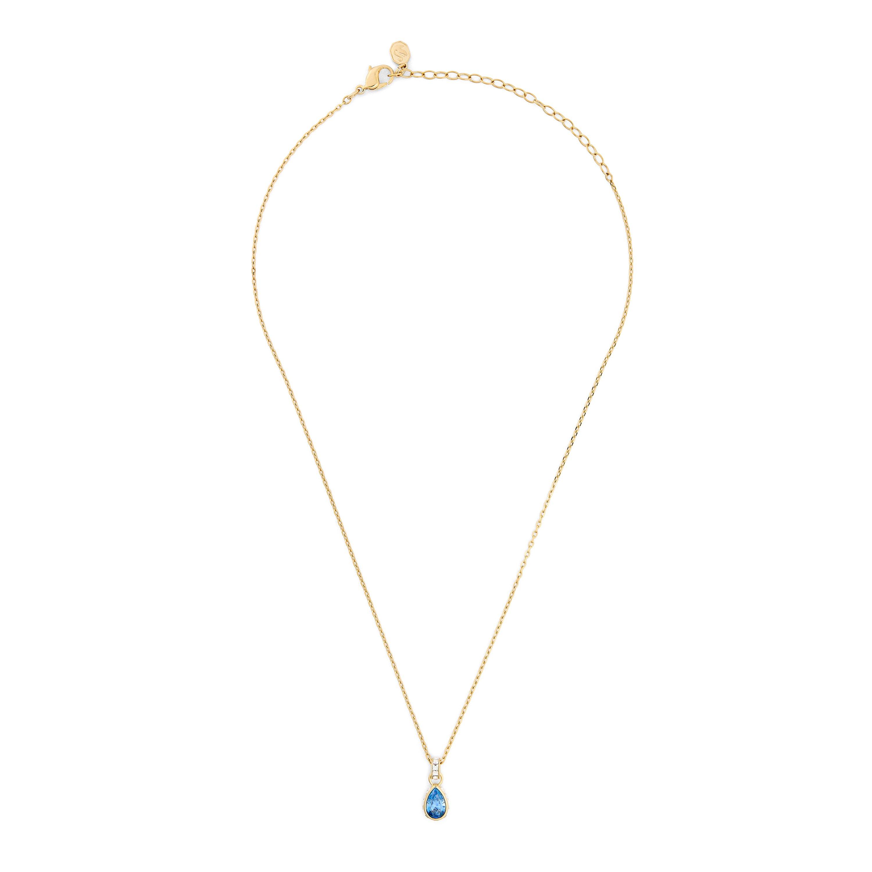 Gold Blue - Swarovski - Chroma Gold Pendant Necklace - 2
