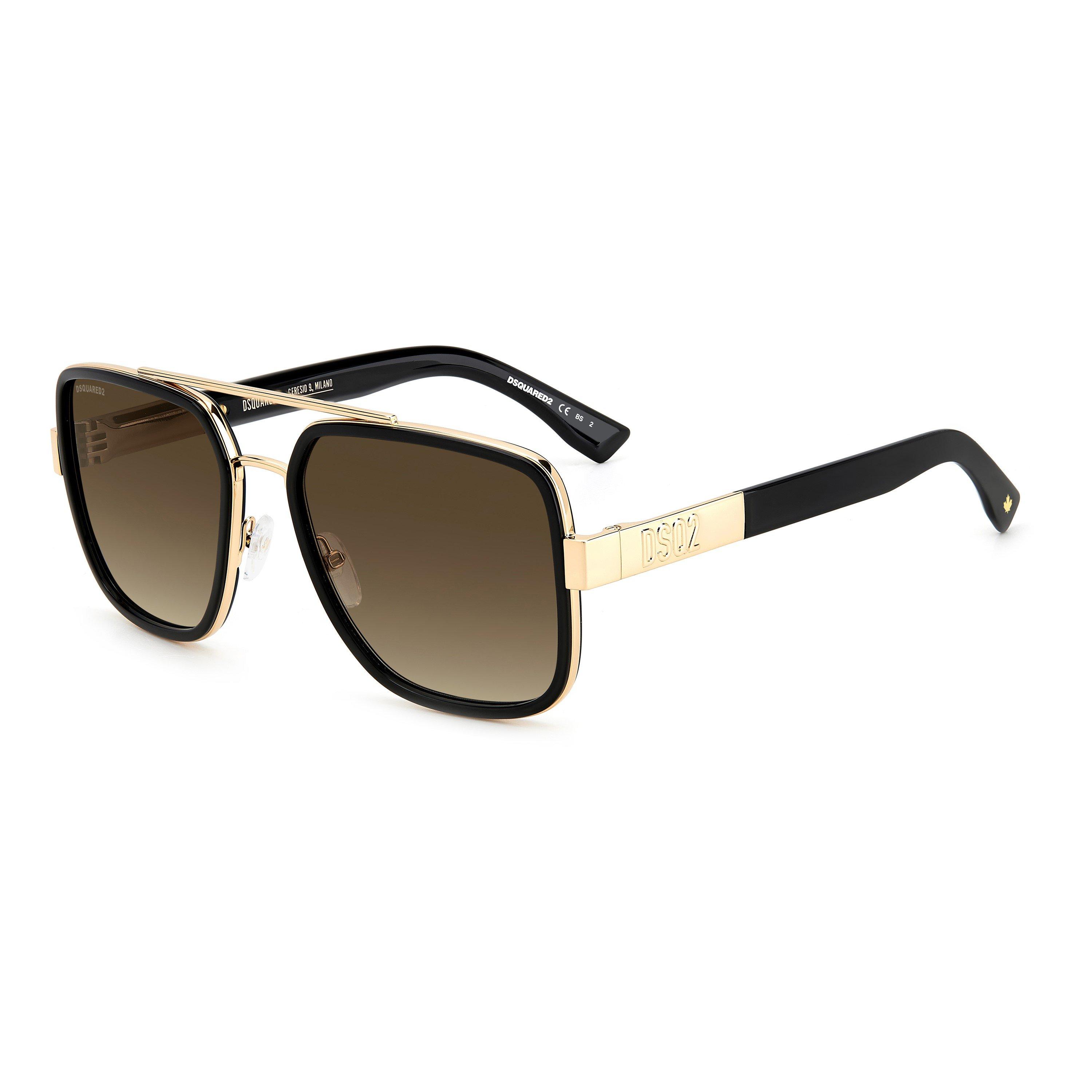 Gold Black - DSquared2 - DSQ Sun Sq Double Br Sn63 - 1