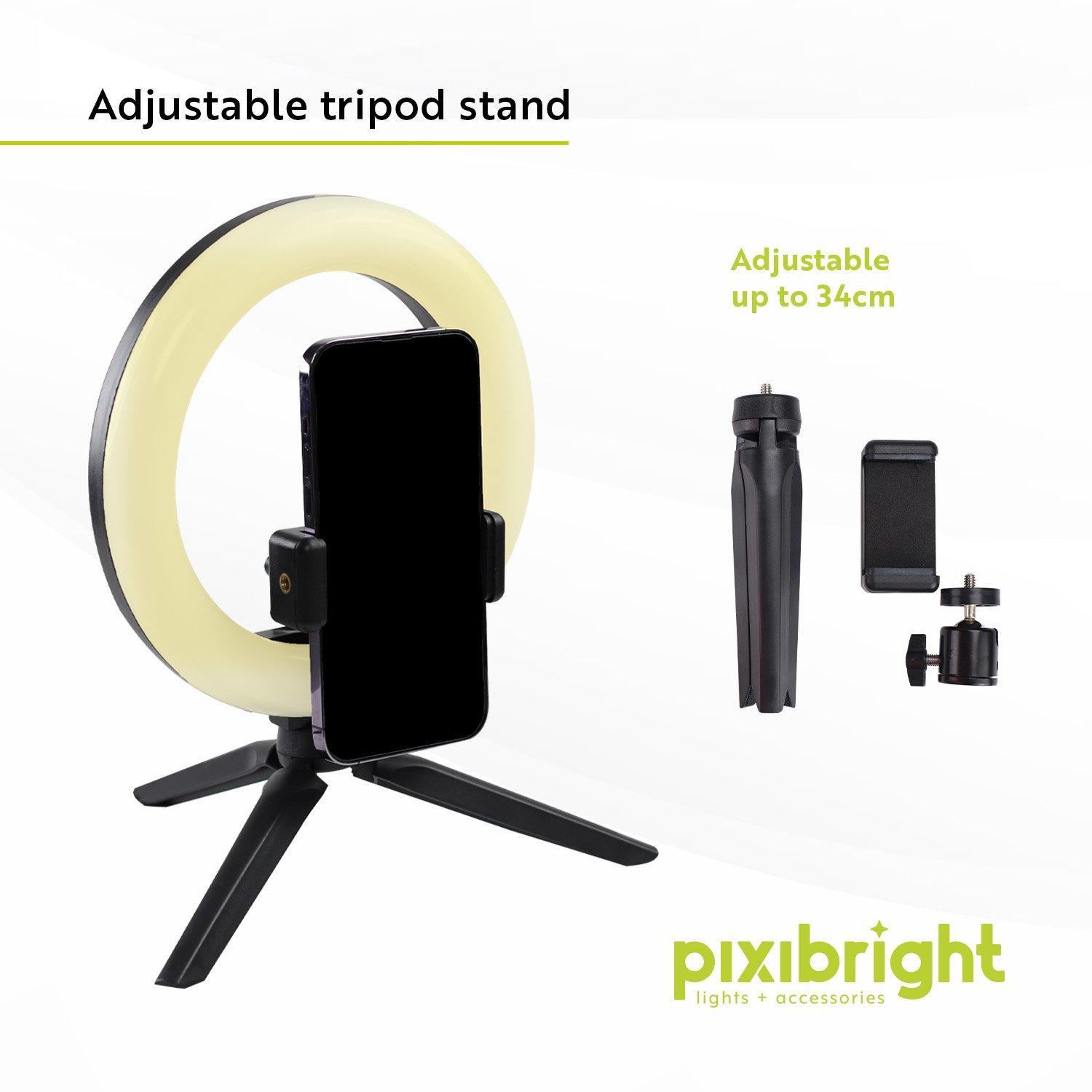 Negro - Pixibright - White Ring Light Selfie Sticks - 4