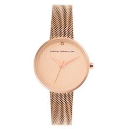 French Connection French Connection Rose Case Round Shape Rose Strap Quartz Watch