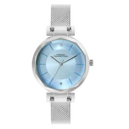 FCUK FCUK Silver Case Round Shape Silver Strap Quartz Watch