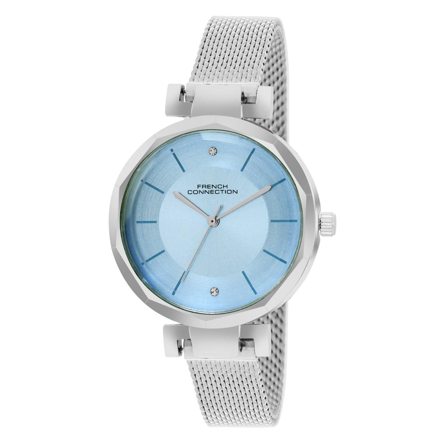Sky Blue - FCUK - FCUK Silver Case Round Shape Silver Strap Quartz Watch - 2
