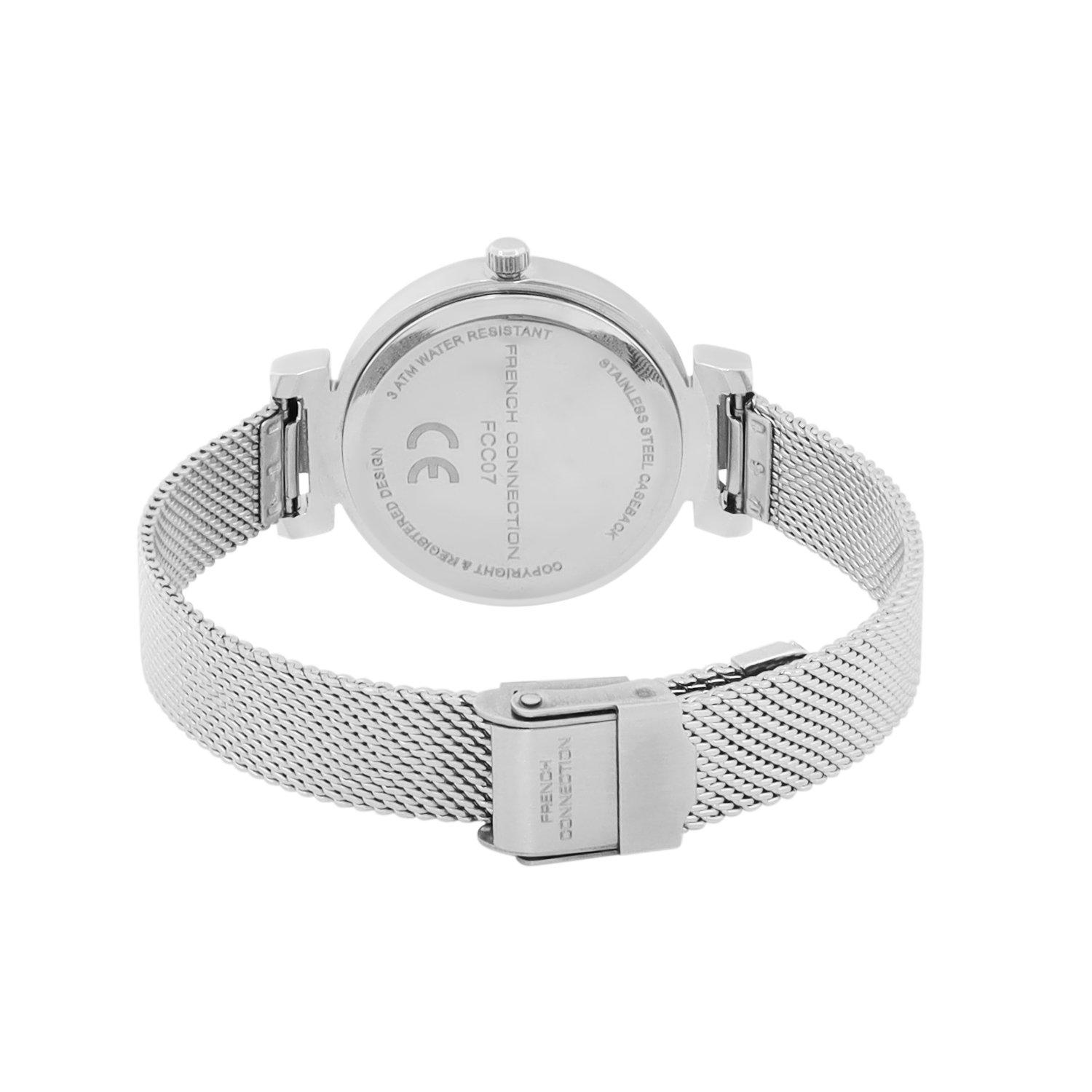 Sky Blue - FCUK - FCUK Silver Case Round Shape Silver Strap Quartz Watch - 4