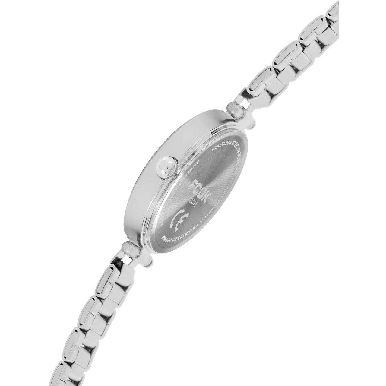 Blush Pink - FCUK - FCUK Silver Case Round Shape Silver Strap Quartz Watch - 5