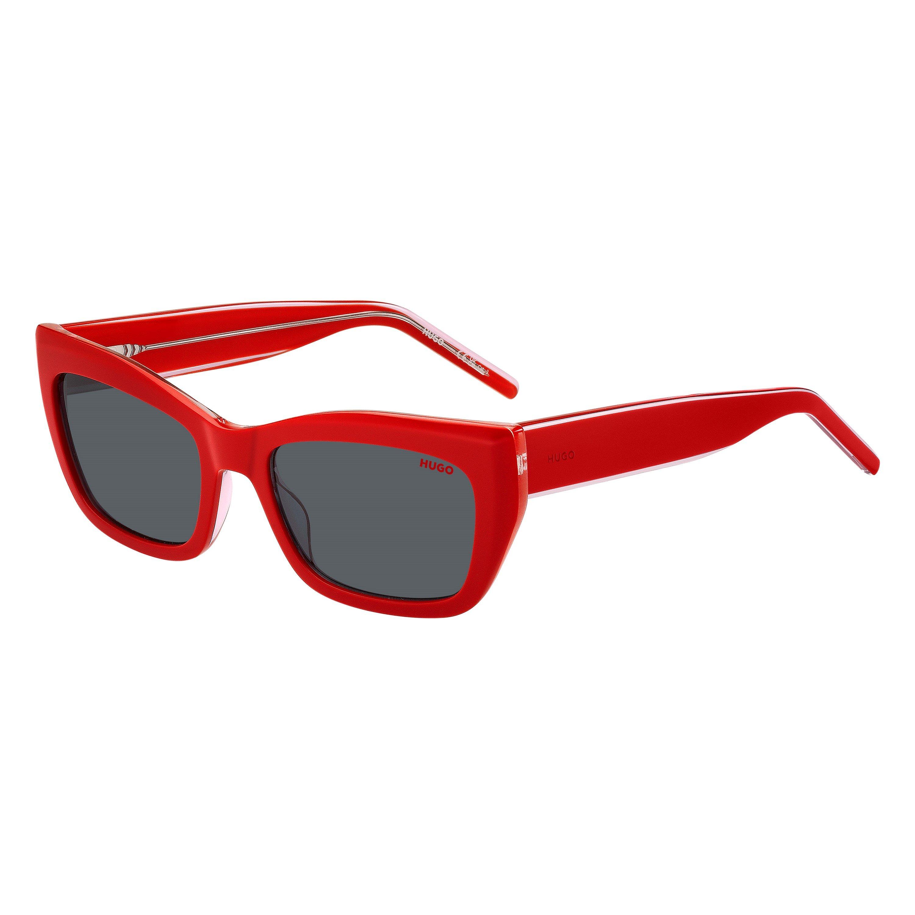 Red Pink - Hugo - Women's Rectangular Round Sunglasses - 1